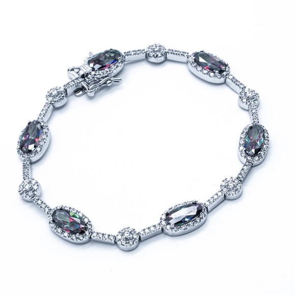 Jewelry - Women’s Elegant Oval Rainbow Topaz Bracelet